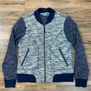 Athleta zip-up cotton bomber jacket coat, L